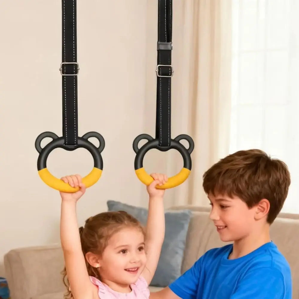 Kids Gymnastic Rings with Adjustable Straps | Non-Slip Gymnastic Rings PLUSH