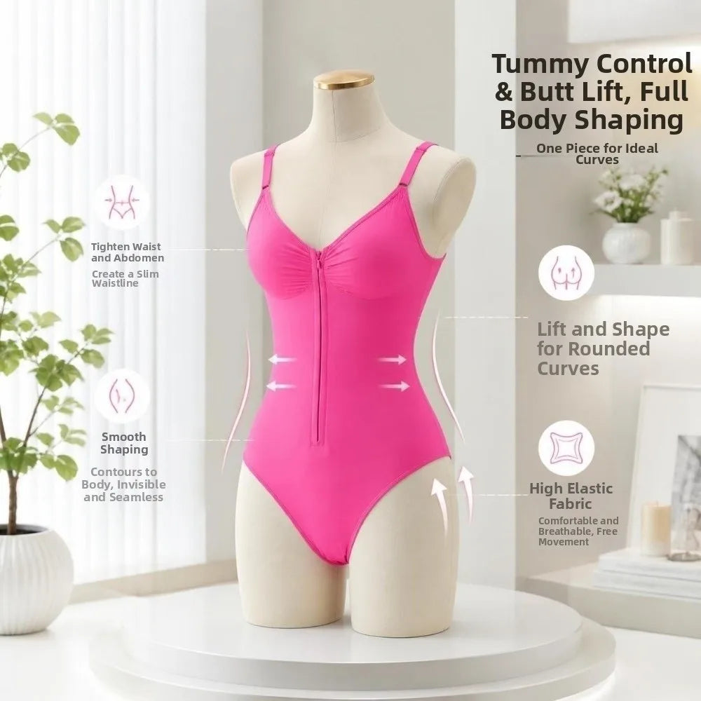 Seamless Tummy Control Bodysuit | Front Zipper Shapewear Slimming Bodysuit PLUSH