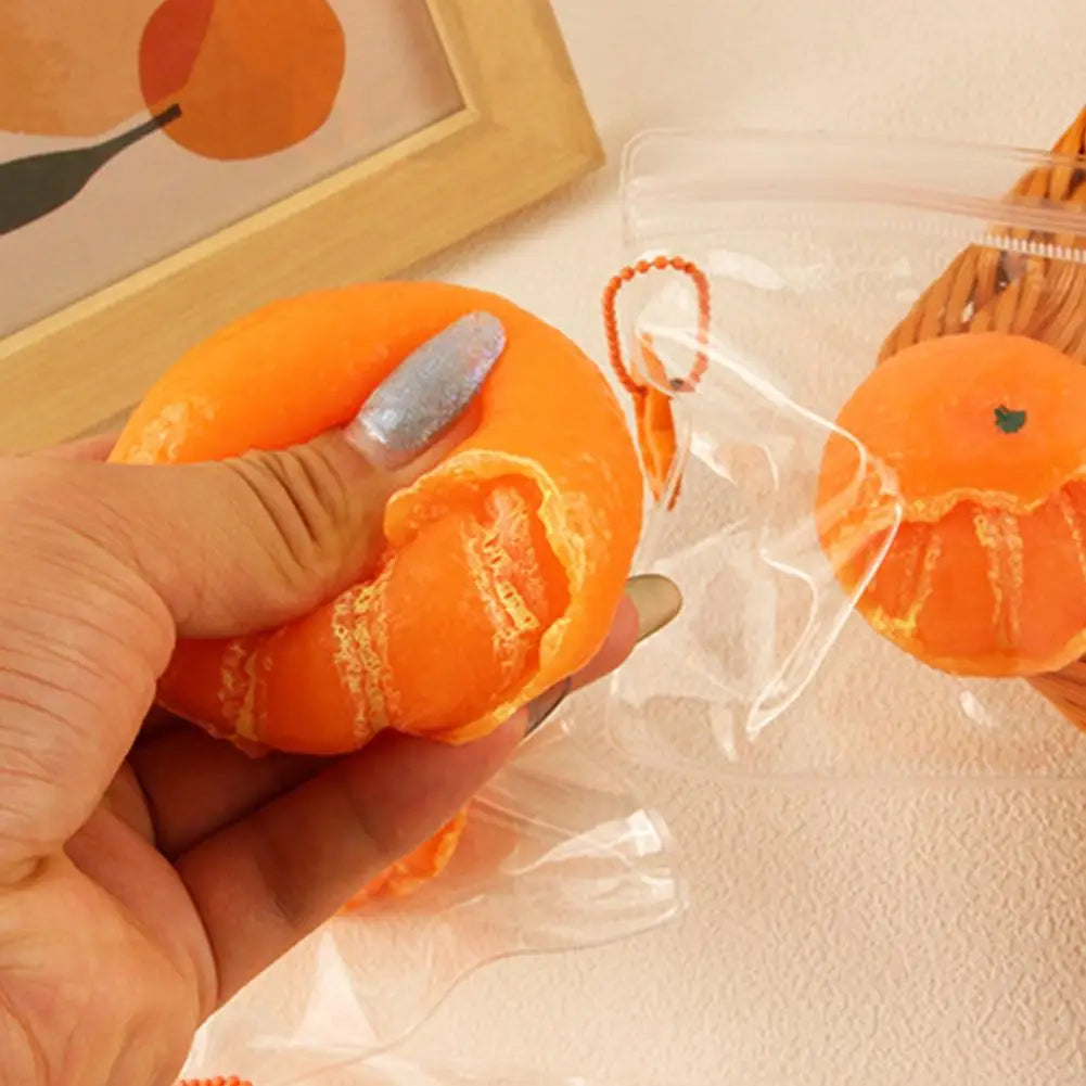 Peeled Orange Squeeze Fidget Toy Ball – Slow Rebound & Sound Fidget Squeeze Toy PLUSH