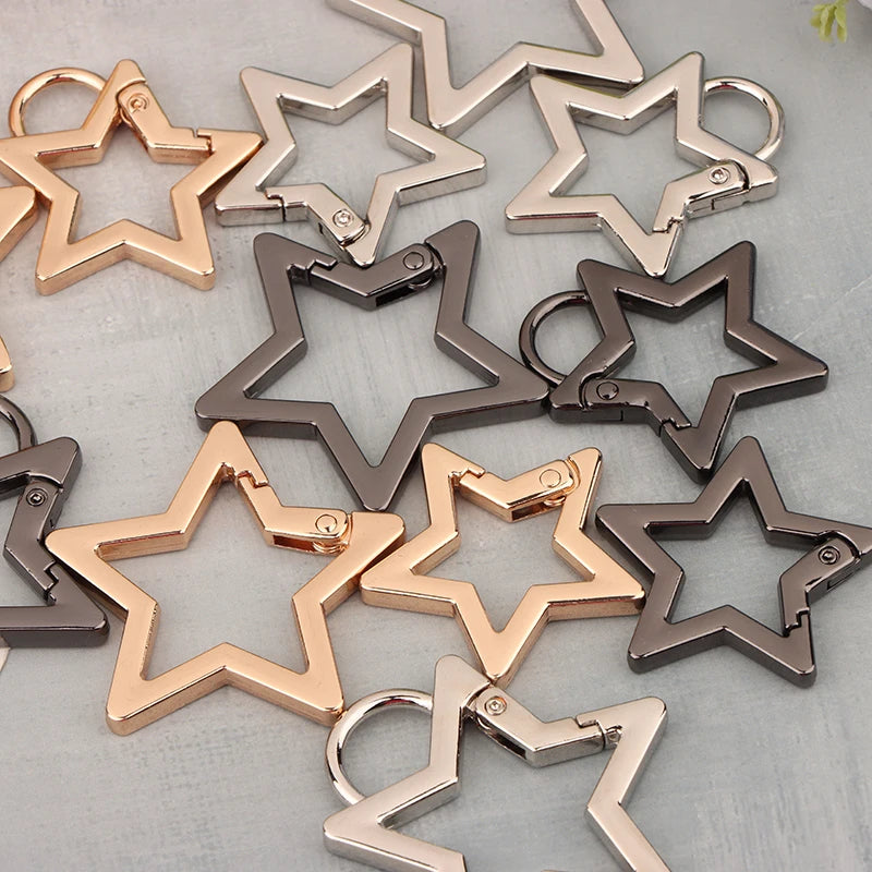 Star Hollow Spring Clasp Carabiner Clip – DIY Jewelry Connector Jewelry Clasp Connector PLUSH