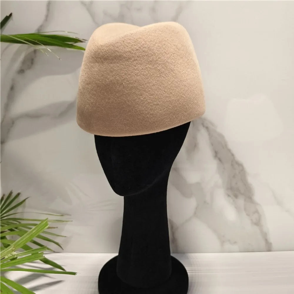 Women's Elegant Pillbox Hat | Dome Fedora Beret Formal Hat Formal Pillbox Hat PLUSH Khaki