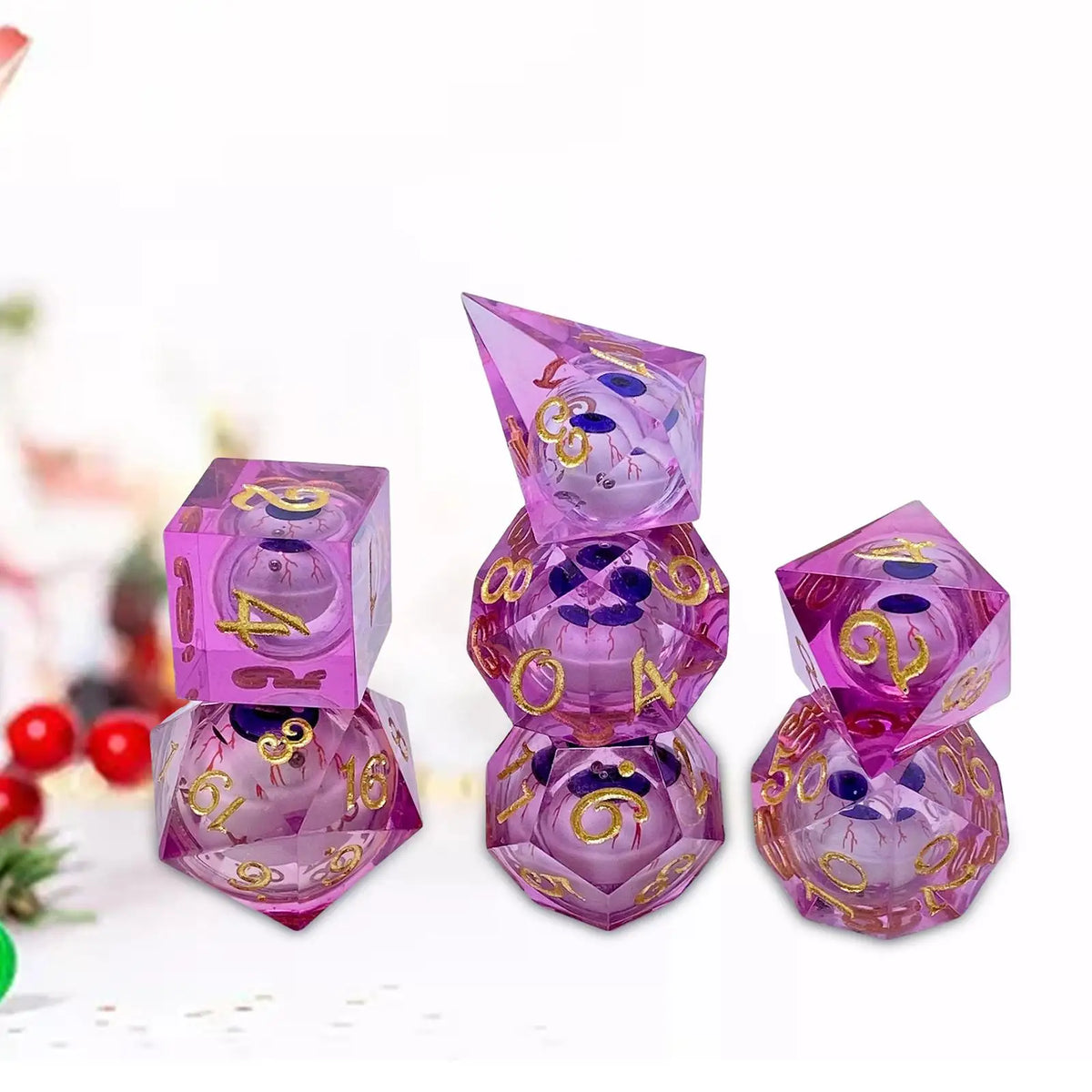 7-Piece Polyhedral Acrylic Dice Set – RPG & Board Games Polyhedral Dice Set PLUSH