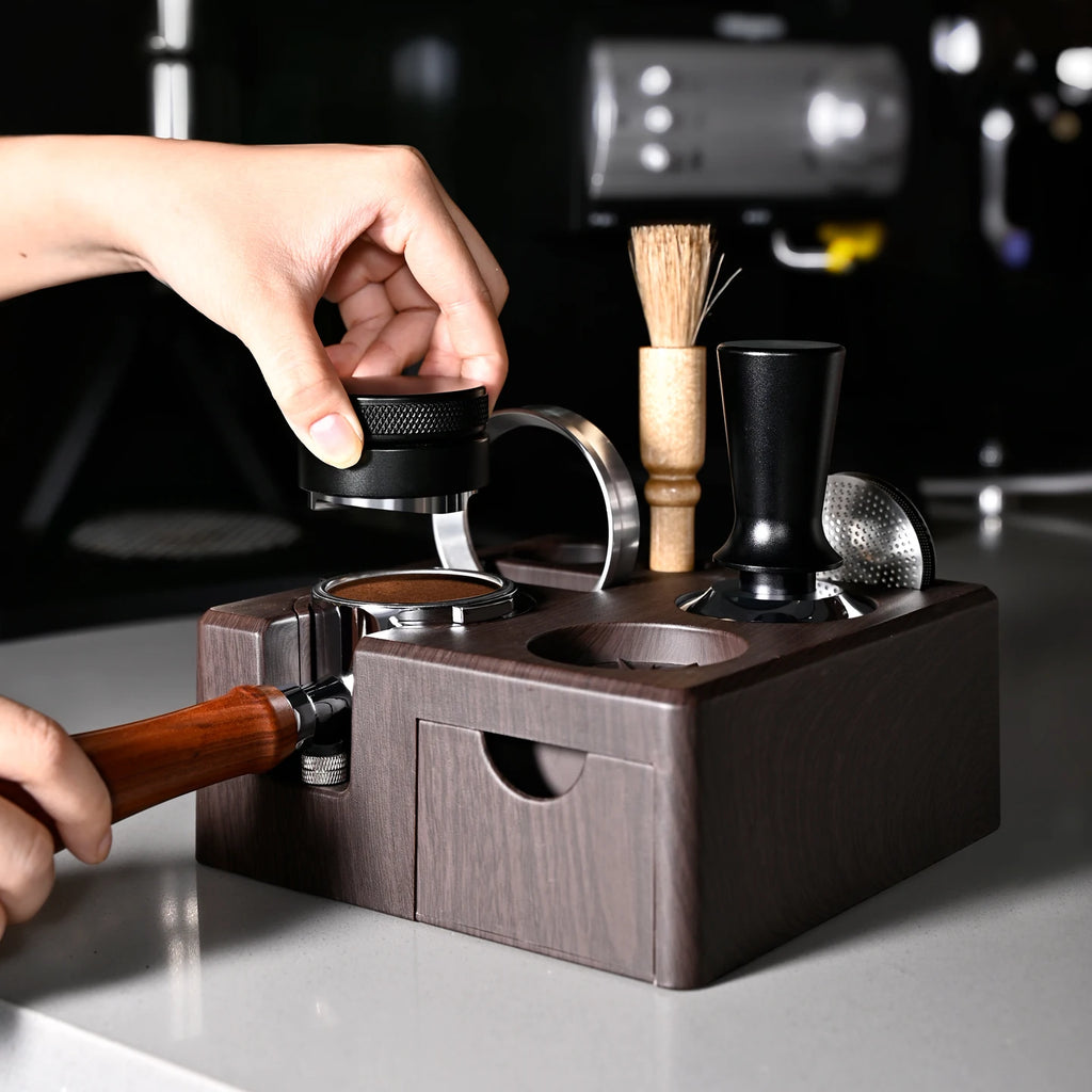 Coffee Tamper Station & Portafilter Holder 51/54/58mm Barista Espresso Tamper Station PLUSH