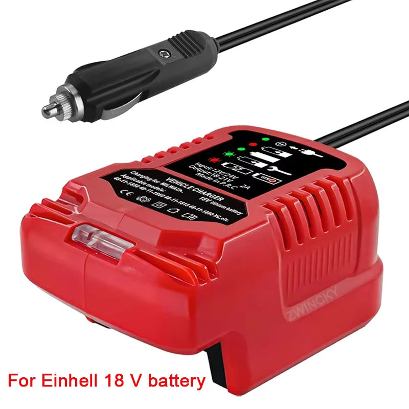 ZWINCKY 2A Car Charger for Einhell 18V Lithium – DC 12V/24V Vehicle Battery Charger PLUSH only charger China Mainland