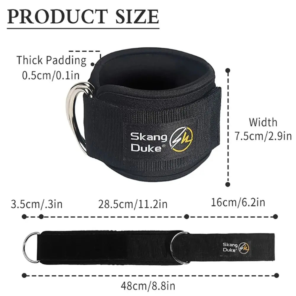 Adjustable Fitness Ankle Straps with D-Ring | 1 Pair Fitness Ankle Straps PLUSH