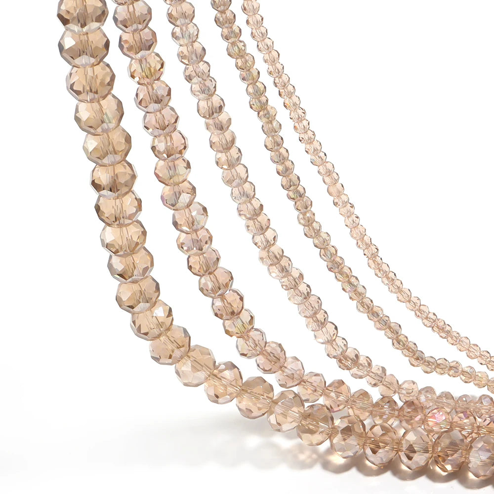 Champagne AB Faceted Crystal Glass Spacer Beads – DIY Jewelry Crystal Glass Beads PLUSH