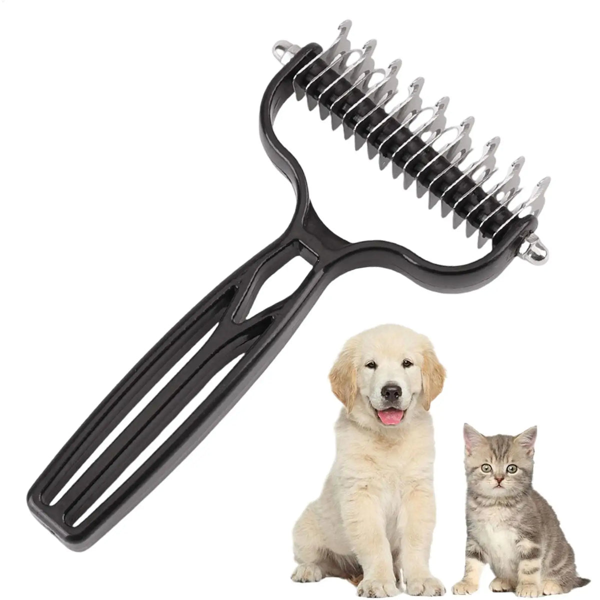 Pet Deshedding Brush – Grooming Rake for Dogs & Cats Pet Grooming Rake PLUSH