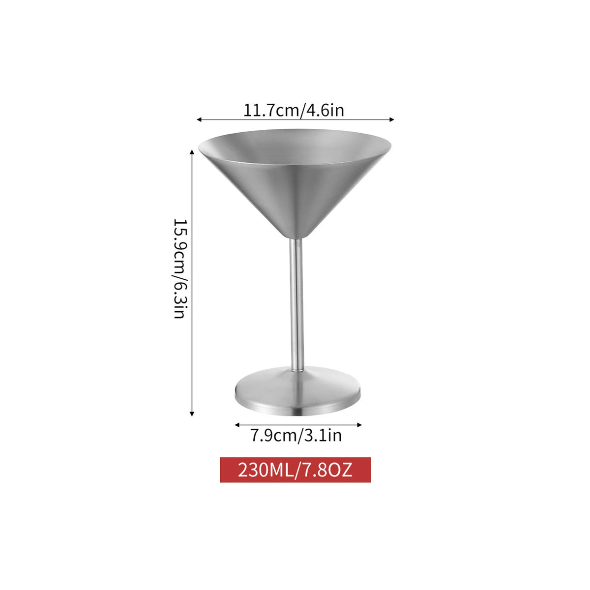 Stainless Steel Dessert Cup – Shatterproof Glossy Stemware Dessert Stemware Cup PLUSH D Silver