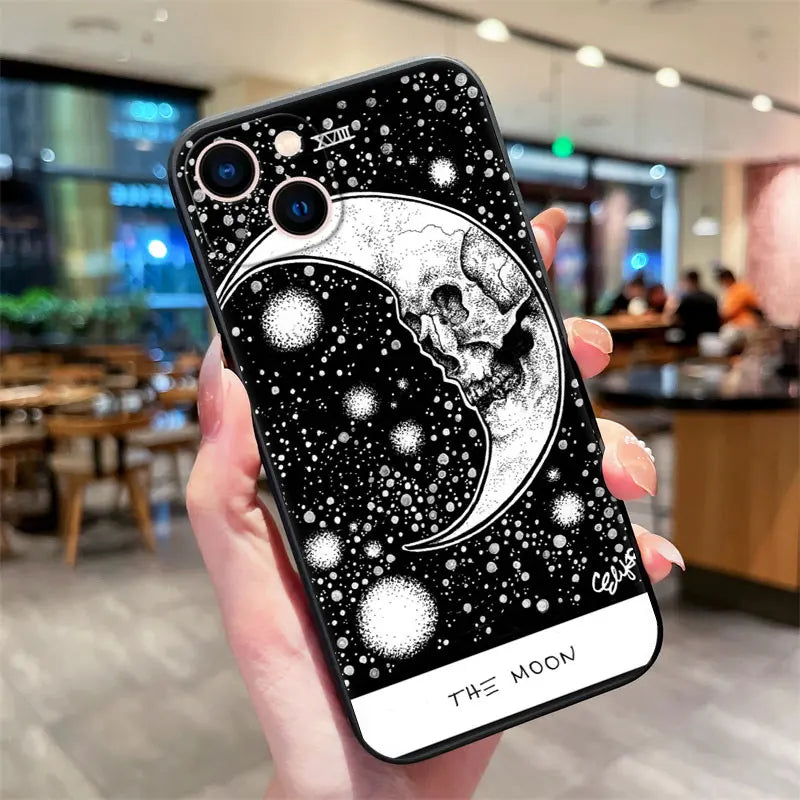 Moon Star Sun Tarot iPhone Case – Shockproof Silicone Cover iPhone Silicone Case PLUSH style 4 For iPhone 15 Plus