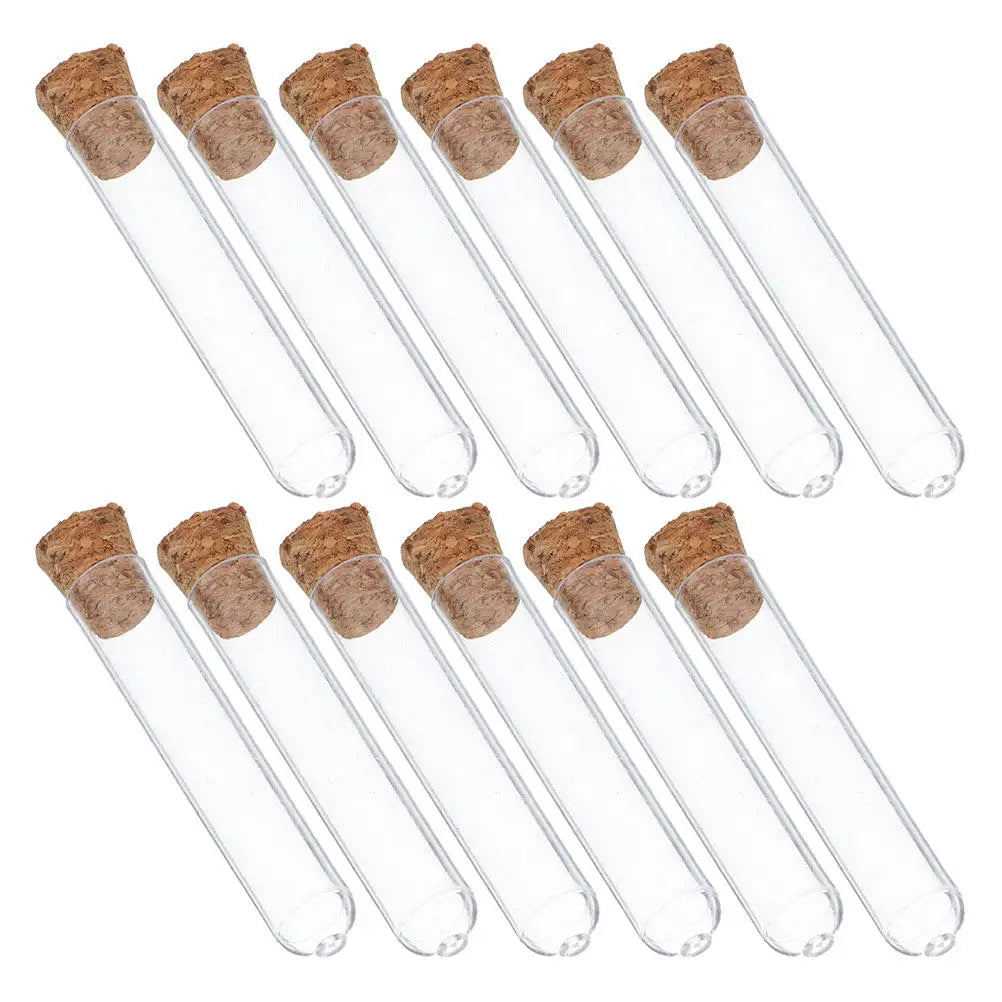 40pcs Clear Plastic Vials with Cork Stoppers | Storage Tubes Plastic Storage Vials PLUSH