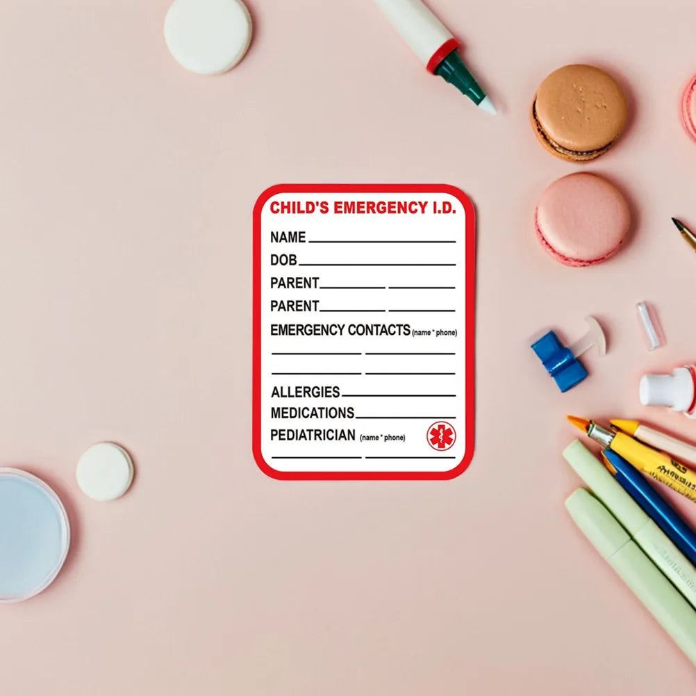 Emergency ID Safety Stickers 10 Pack – Car Seat & Stroller Labels Child Safety Labels PLUSH Default Title