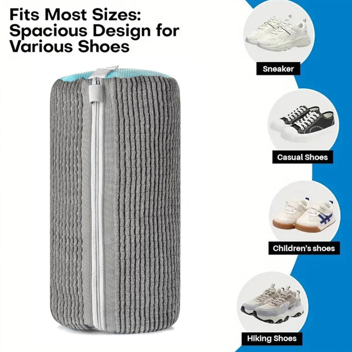 Reusable Shoe Washing Bag Set – Sports & Canvas Shoes Shoe Laundry Bag PLUSH GRAY