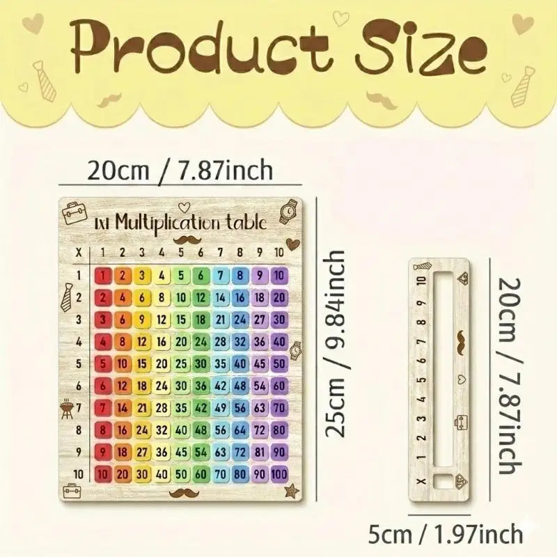 Colorful Wooden Multiplication Board Math Toy for Kids Educational Math Toy PLUSH style 6