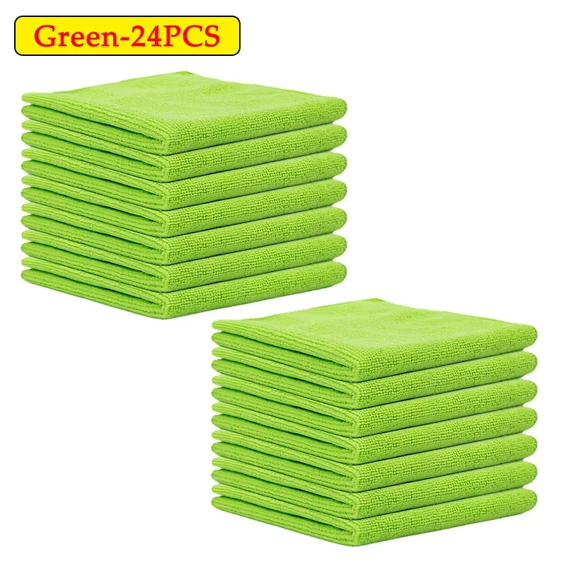 Microfiber Car Wash & Cleaning Towels – 12 to 48 Pack Microfiber Cleaning Towels PLUSH Green 24PCS