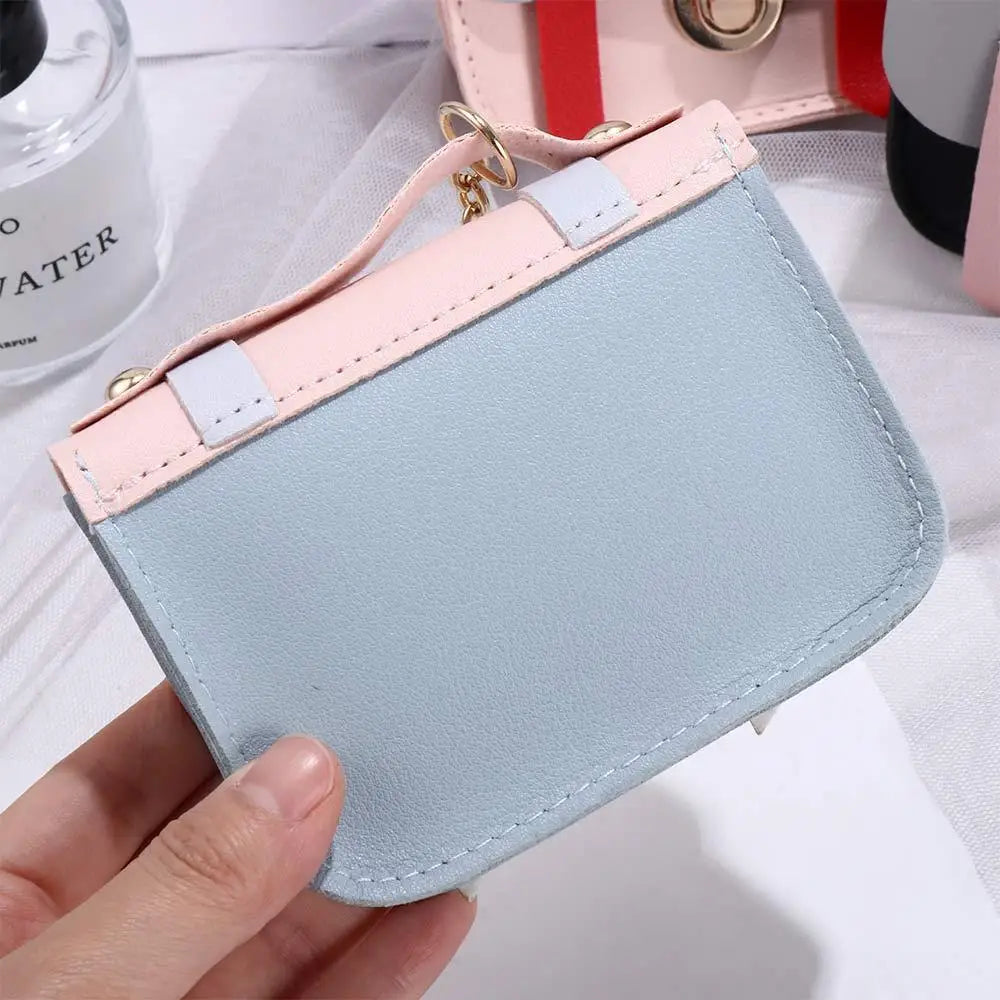 Kawaii Keychain Coin Purse – Mini PU Leather Card Storage Bag Keychain Coin Purse PLUSH