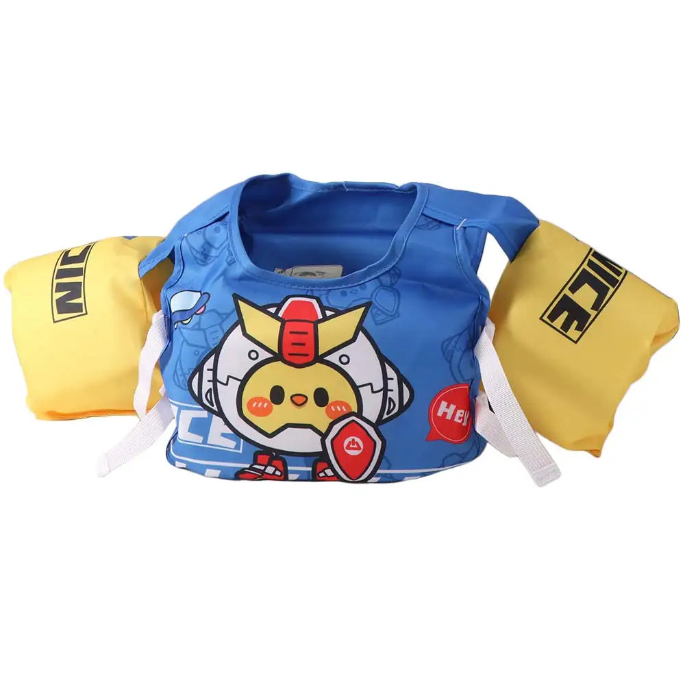 Kids Buoyancy Swim Vest – Adjustable Cartoon Float Jacket Kids Swim Vest PLUSH Blue robot