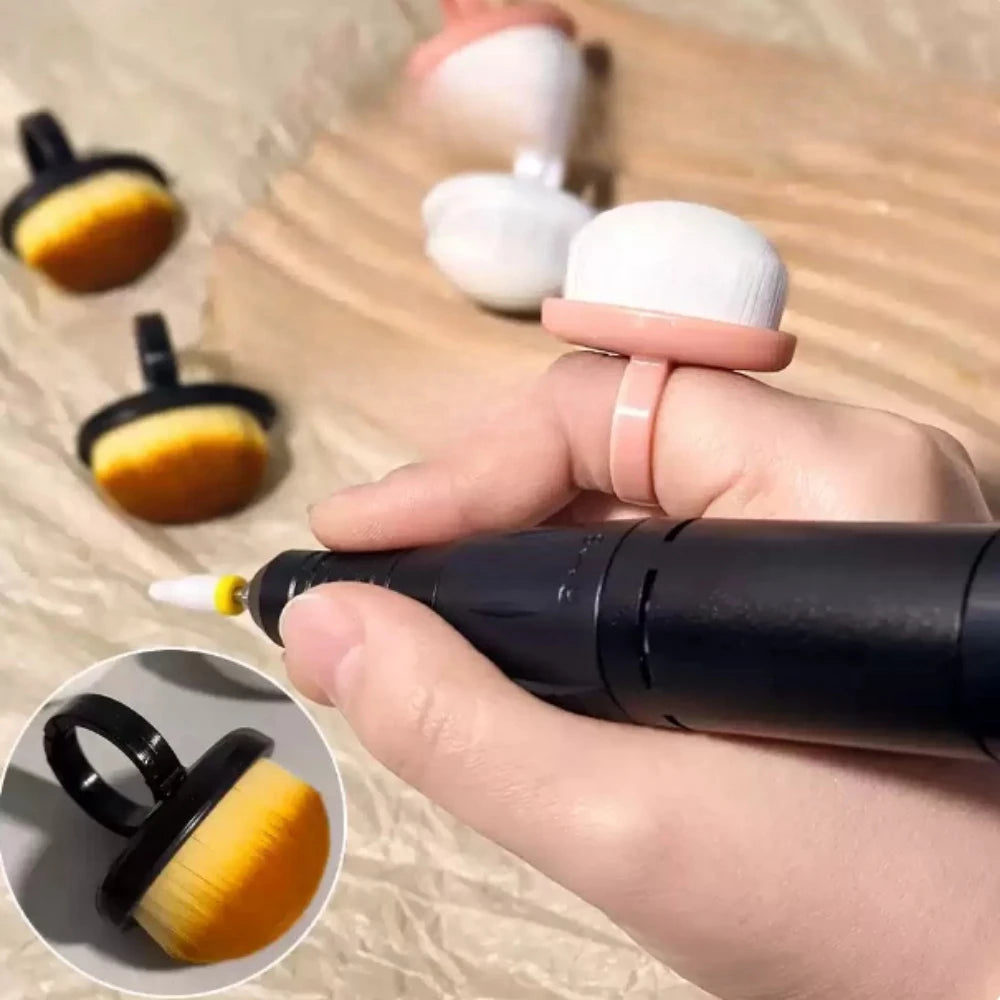 Ring Nail Dust Cleaning Brush – Manicure Tool | 3 Colors Nail Cleaning Brush PLUSH
