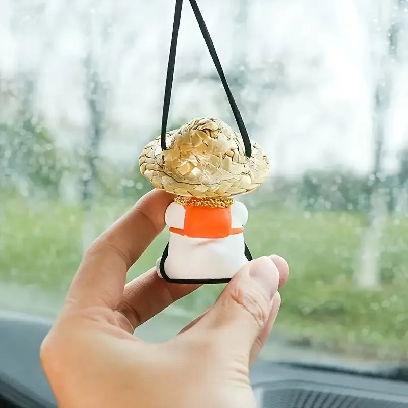 Swinging Duck Car Charm – Anime Rearview Mirror Ornament Car Hanging Ornament PLUSH
