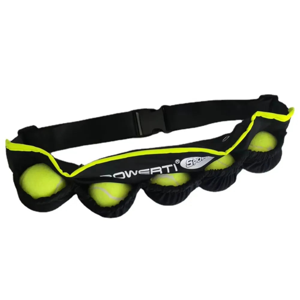 Adjustable Tennis Ball Waist Bag – Fanny Pack with 5 Pouches Tennis Waist Bag PLUSH without balls