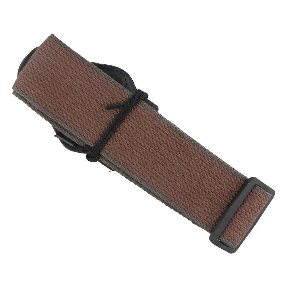 Adjustable Cotton Guitar Strap with Pick Bag – Brown & Black Guitar Strap PLUSH
