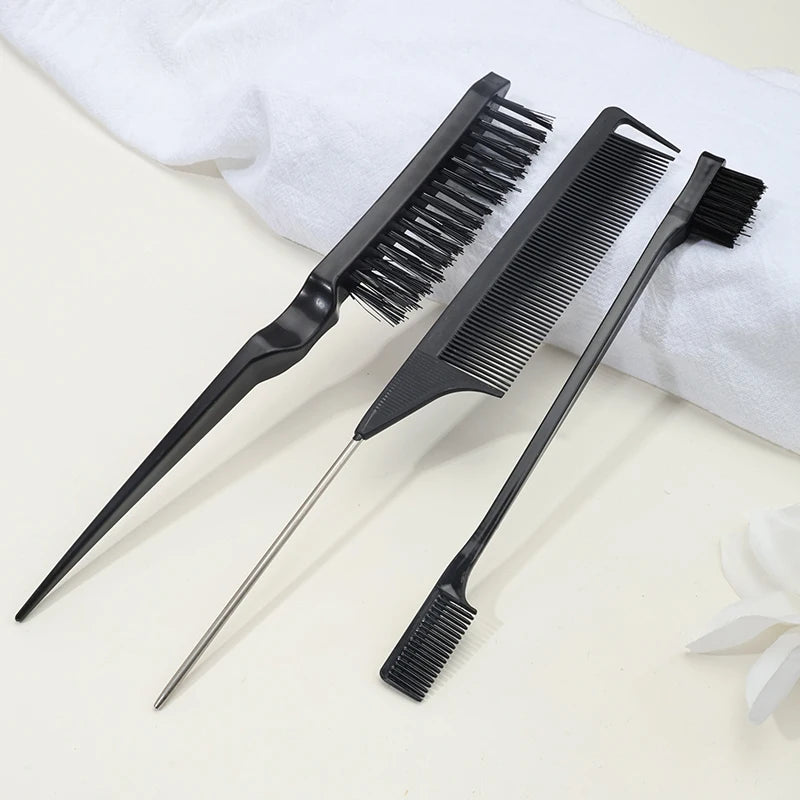Boar Bristle Brush & Comb Set – Detangle & Smooth Hair Hair Brush Comb Set PLUSH 3pcs