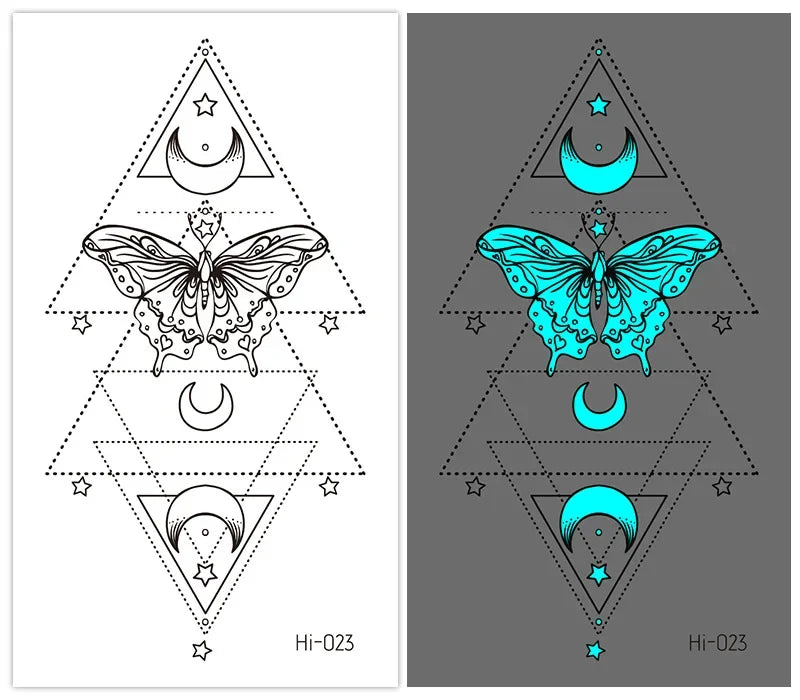 Luminous Butterfly Temporary Tattoo Stickers – Glow Body Art