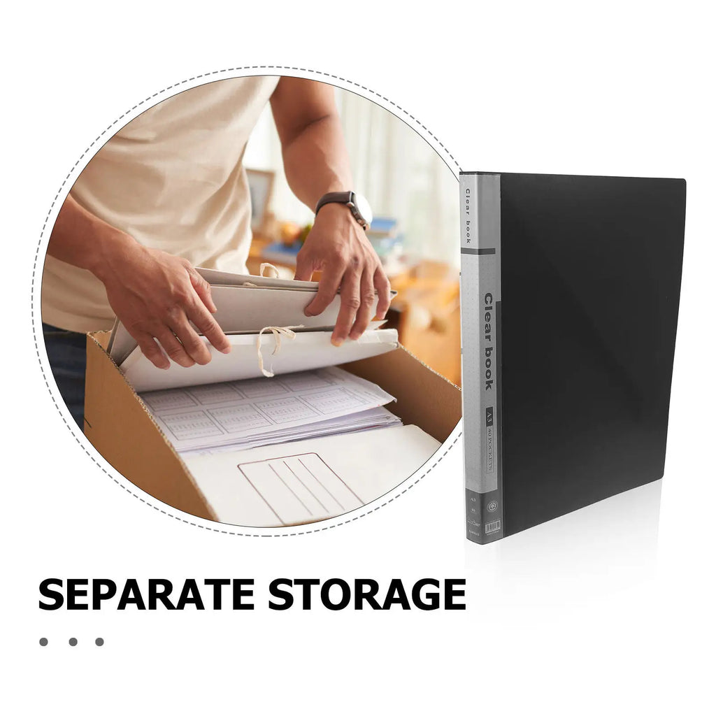 A3 Clear Portfolio Folder – 40-Pocket PP File Organizer Portfolio Folder PLUSH