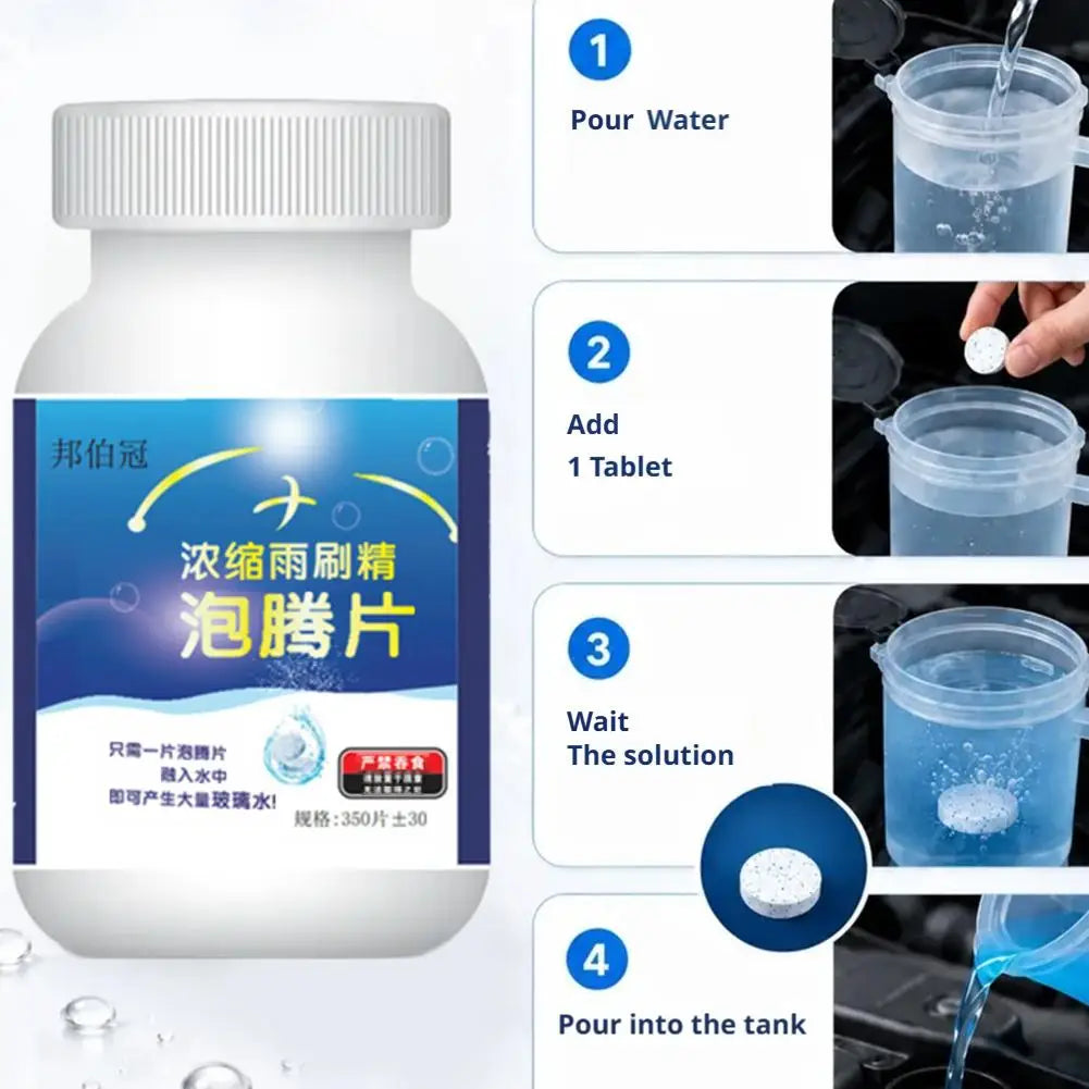300pc Glass Cleaning Effervescent Tablets | Windshield Wiper Windshield Cleaning Tablets PLUSH