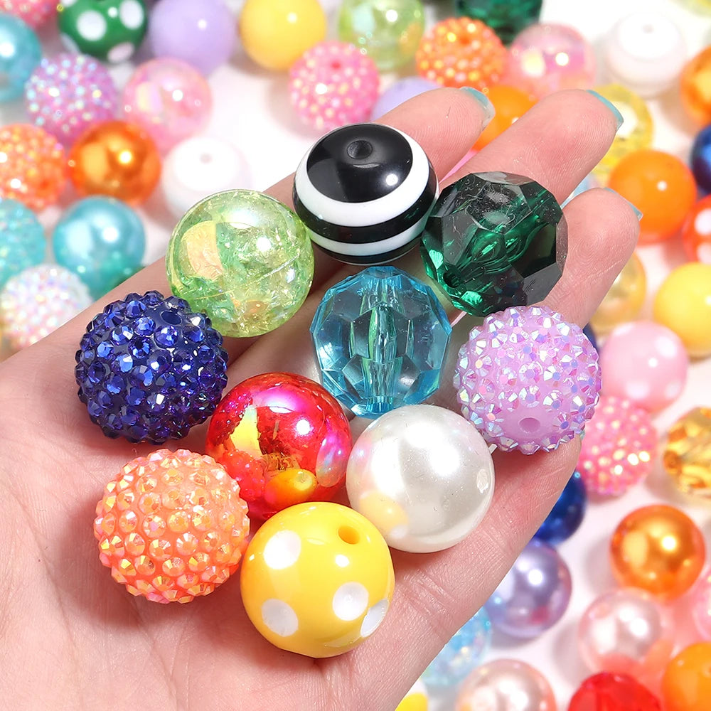 12pcs 20mm Christmas Acrylic Round Spacer Beads – DIY Jewelry Acrylic Spacer Beads PLUSH