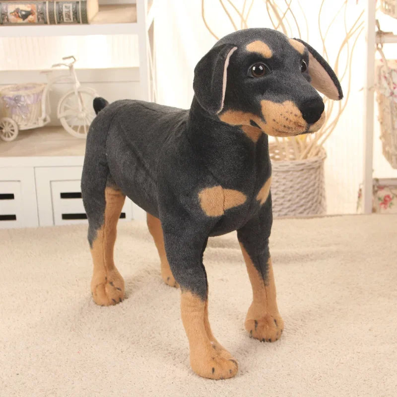 Realistic Standing Black Dog Plush Stuffed Animal Photo Prop Plush Stuffed Animal PLUSH