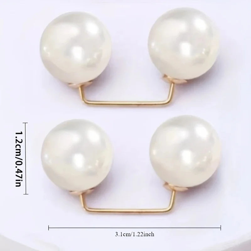 2pcs Pearl Jeans Ankle Clip & Pants Length Adjuster Buckle Clothing Clip Adjuster PLUSH