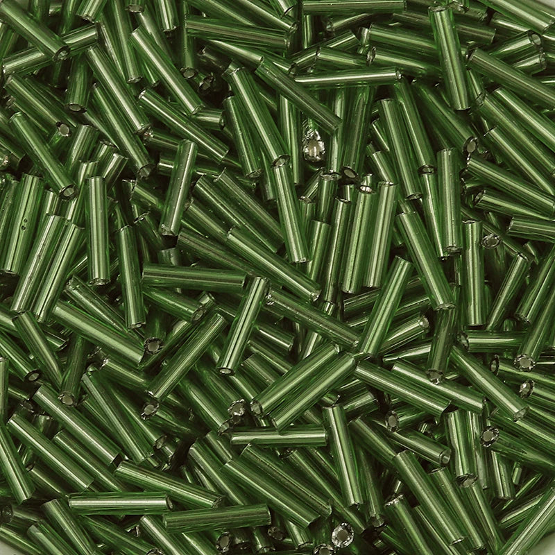 Silver Filled Glass Tube Seed Beads 10–50g | DIY Jewelry Glass Seed Beads PLUSH Grass Green 10g ab 140pcs