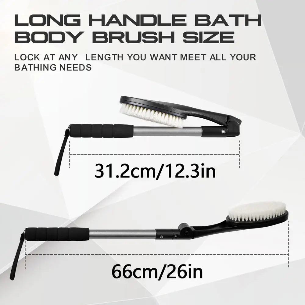 Foldable Long Handle Back Scrubber & Bath Brush for Shower Back Scrubber Brush PLUSH 1PC
