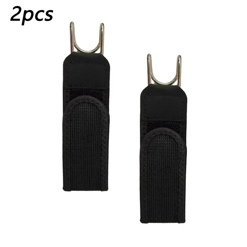 Unisex Buckleless Elastic Belt – Adjustable Metal Hook Waistband Elastic Waist Belt PLUSH Black 2PCS