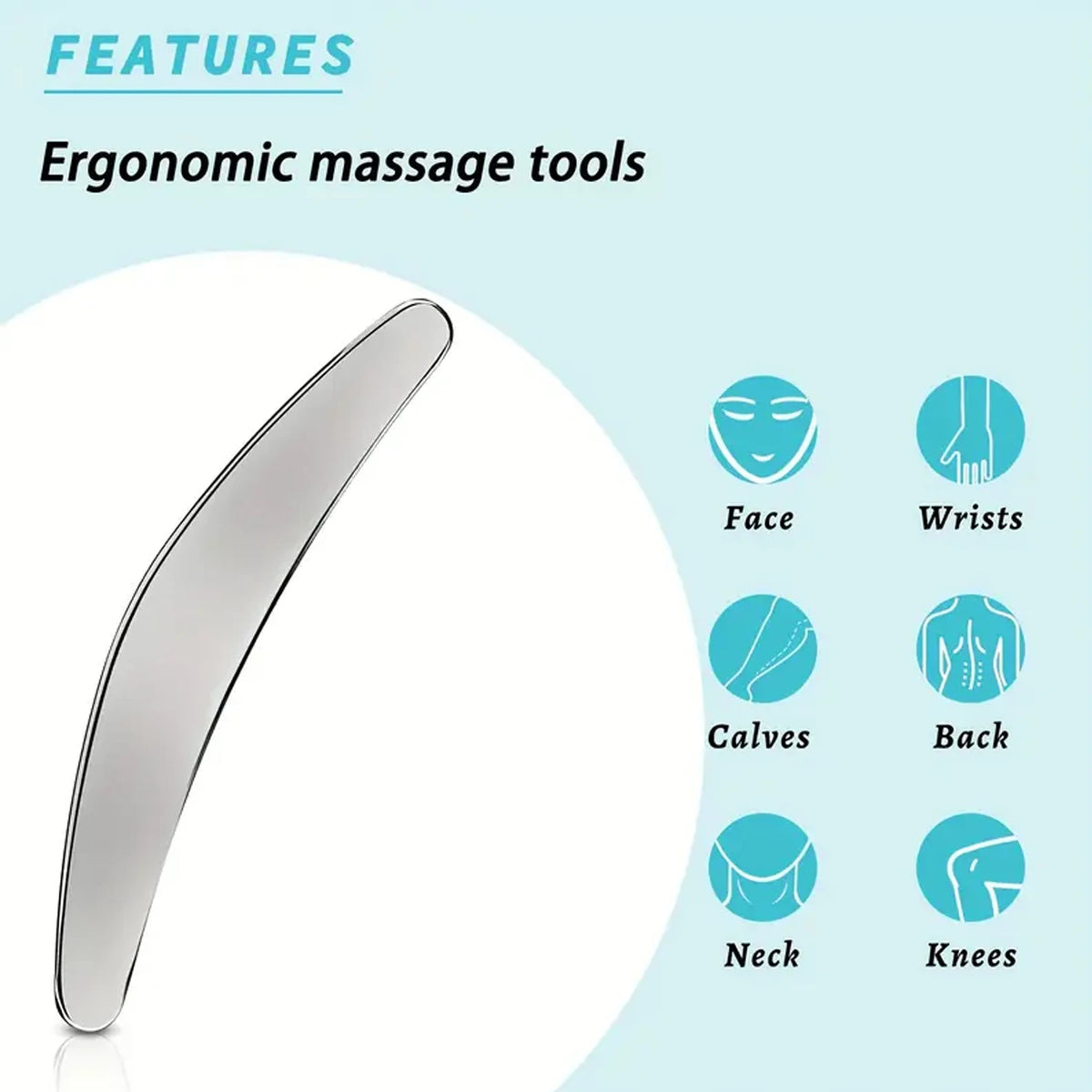 Stainless Steel Fascia Scraper & Gua Sha Massage Tool Massage Scraper Tool PLUSH