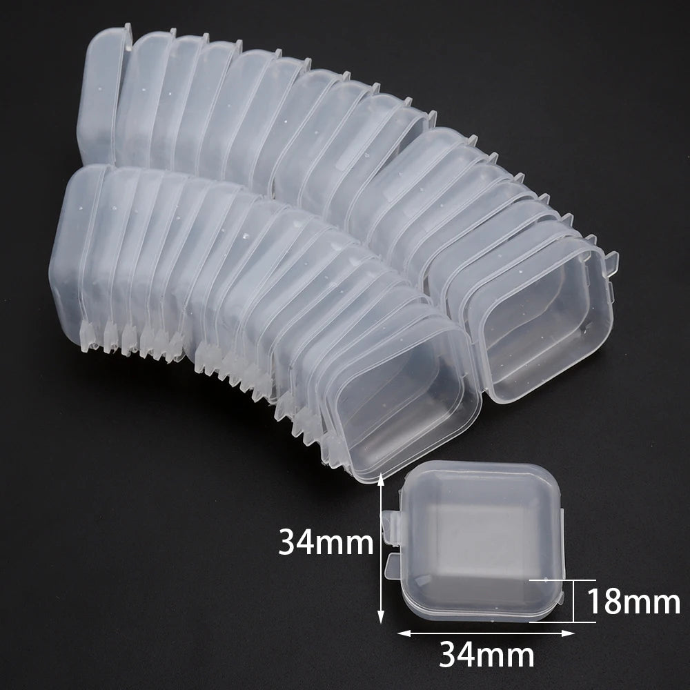20pcs Mini Transparent Plastic Jewelry Storage Boxes 3.4cm Jewelry Storage Box PLUSH 3.4cm 20pcs