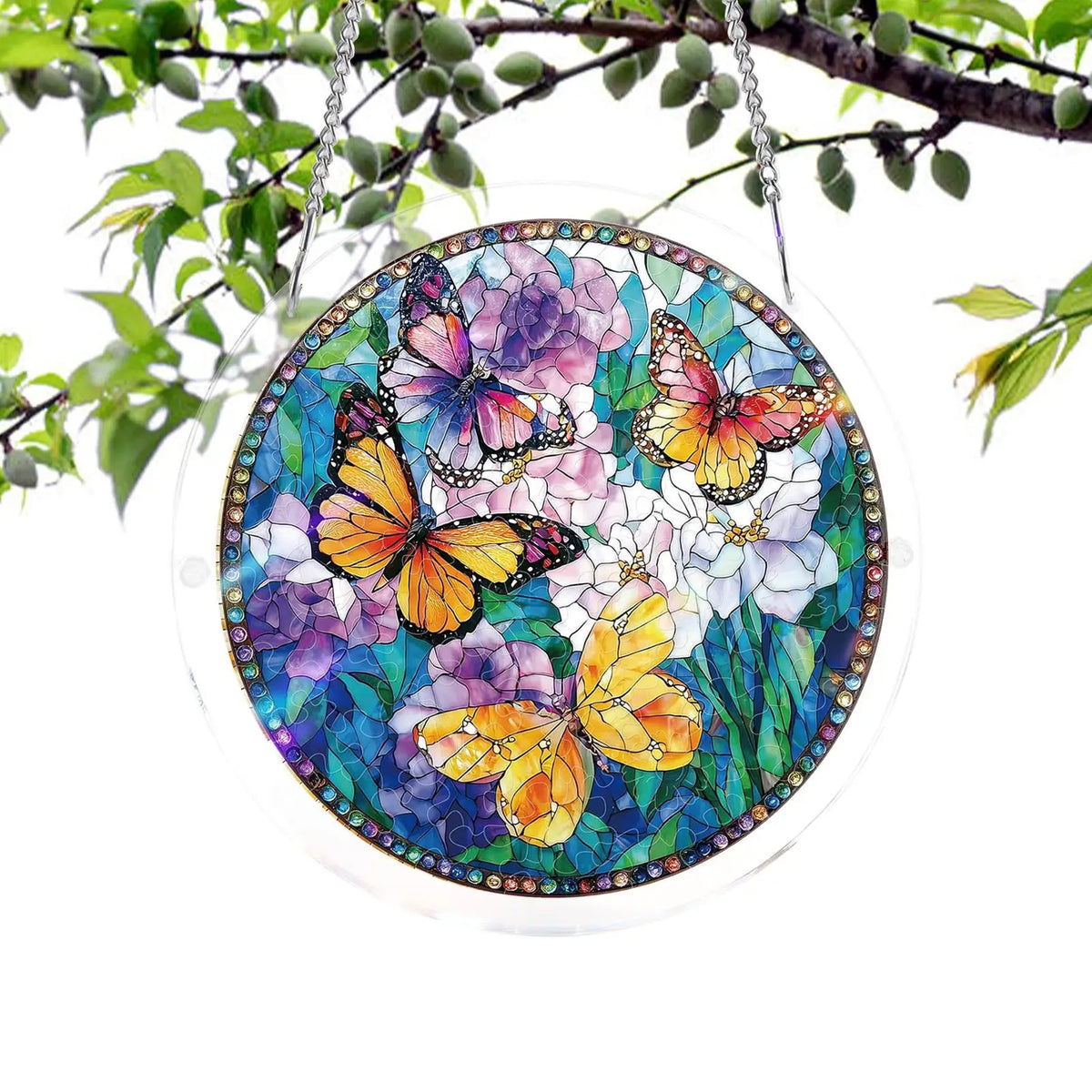 Acrylic Puzzle Suncatcher – Round Rainbow Window Light Catcher Window Suncatcher PLUSH