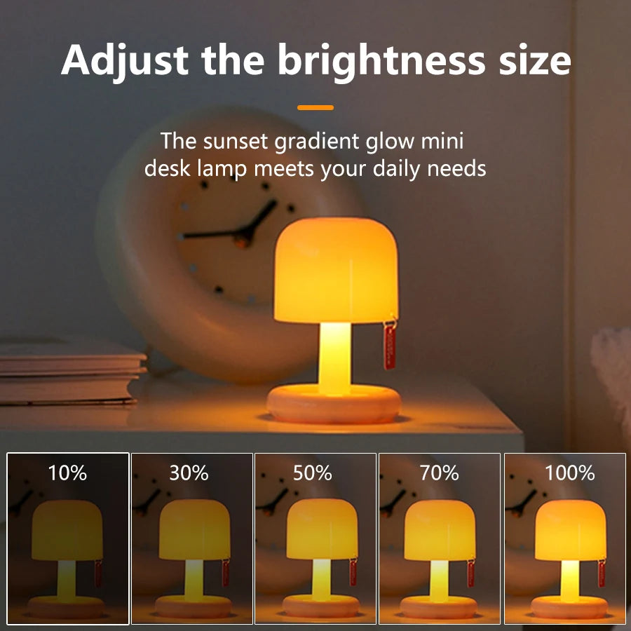 Sunset Mushroom LED Night Light – USB Rechargeable Desk Lamp LED Night Light PLUSH