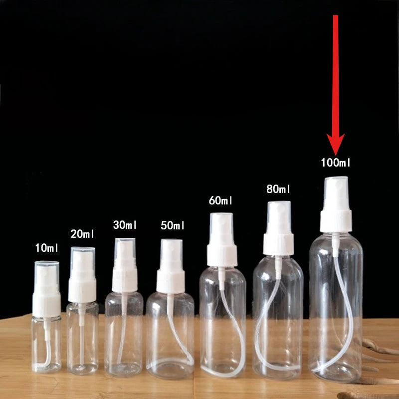 Clear Refillable PET Spray Bottles 10–100ml | Perfume Atomizer Refillable Spray Bottle PLUSH 100Ml