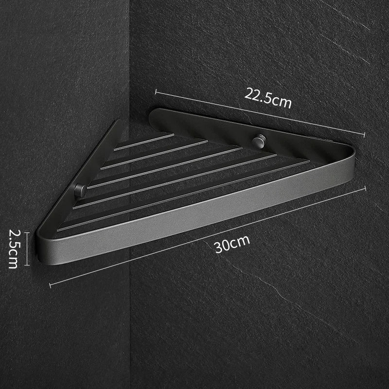 Stainless Steel Bathroom Corner Shelf | Wall-Mounted Shower Caddy Bathroom Corner Shelf PLUSH A Grey