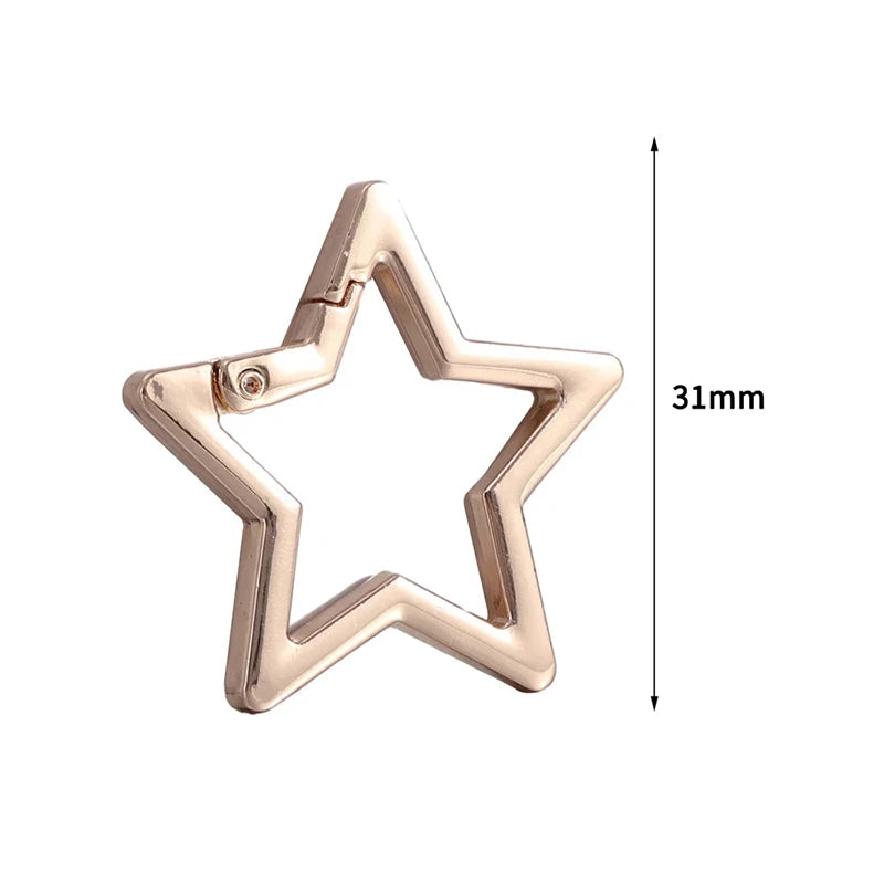 Star Hollow Spring Clasp Carabiner Clip – DIY Jewelry Connector Jewelry Clasp Connector PLUSH A7