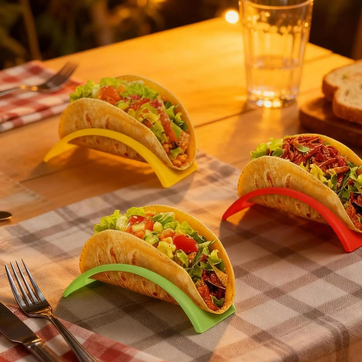18-Piece Taco Holder Set – Colorful Tortilla Stand Rack Taco Holder Set PLUSH