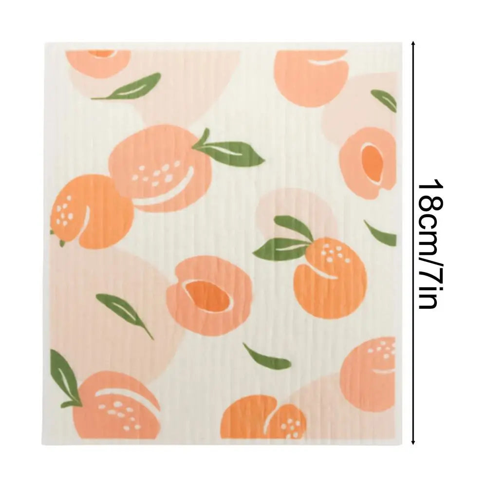 Reusable Wood Pulp Cotton Dishcloths & Scouring Pads Kitchen Cleaning Cloths PLUSH Green