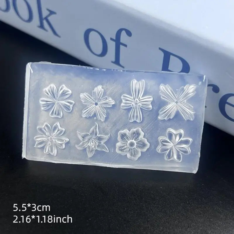 Silicone 3D Flower Nail Art Mold – Reusable Petal Template Nail Art Mold PLUSH A2