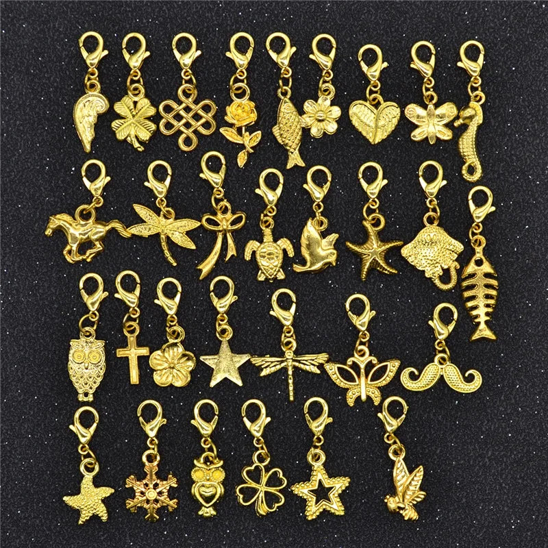 30pcs Dreadlock Braid Beads – Mixed Charm Hair Rings Set Hair Braid Beads PLUSH 30pcs NO.1