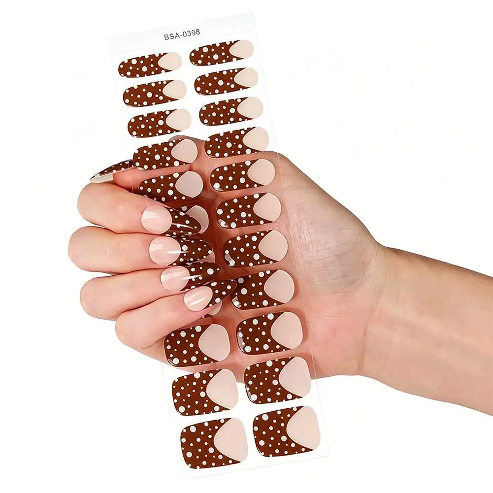 Polka Dot Gel Nail Strips – Waterproof Full Cover Nail Wraps Gel Nail Wraps PLUSH B CN