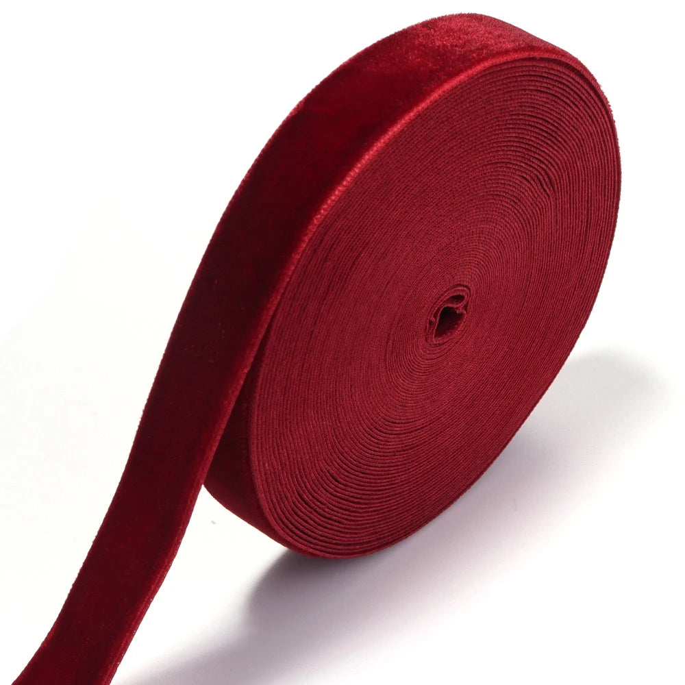 Single Face Velvet Ribbon 1.5" Black Wine Red – 5-10 Yds/Roll Velvet Craft Ribbon PLUSH WR15mm x 10yards 1roll