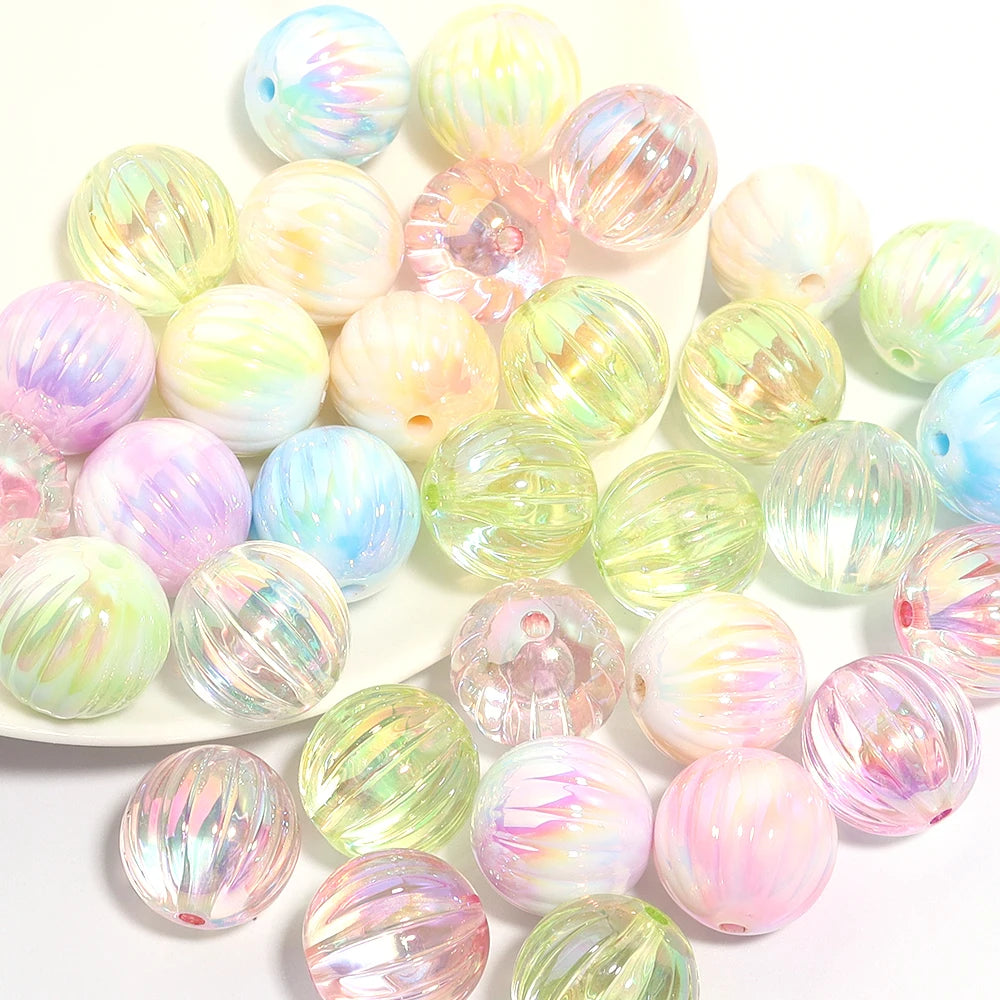 10pcs 16mm Color Plating Round Acrylic Spacer Beads – DIY Jewelry Acrylic Spacer Beads PLUSH