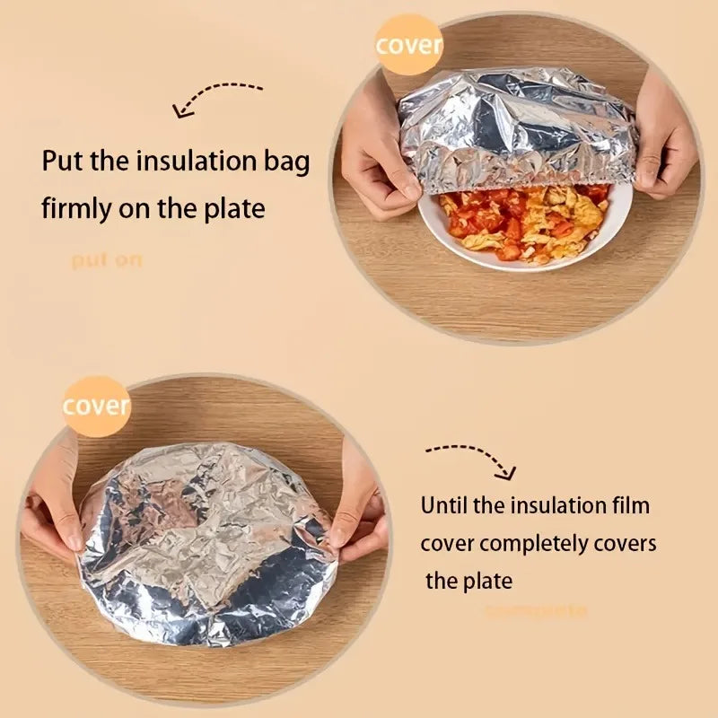 10pcs Reusable Heavy-Duty Aluminum Foil Insulation Covers Food Insulation Covers PLUSH
