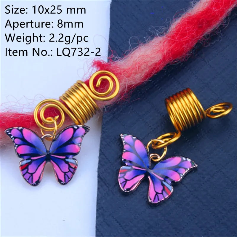 5pcs Hollow Flower Hair Cuffs – Dreadlock Braid Rings & Tubes